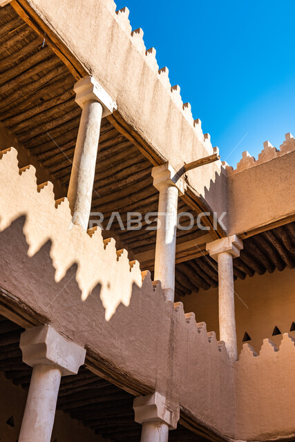 Ancient heritage buildings made of clay in the Kingdom of Saudi Arabia, historical archaeological buildings, the day of the Saudi founding, the day of our fatness, the anniversary of the founding of the first Saudi state 1727 AD, the historical city with 