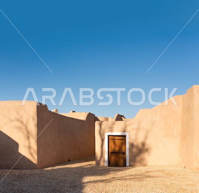 Ancient heritage buildings made of clay in the Kingdom of Saudi Arabia, historical archaeological buildings, the day of the Saudi founding, the day of our fatness, the anniversary of the founding of the first Saudi state 1727 AD, the historical city with 