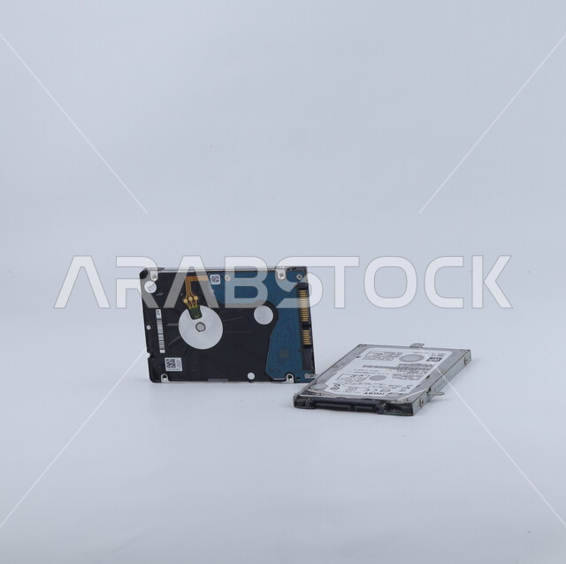 Laptop hard drive on a white background