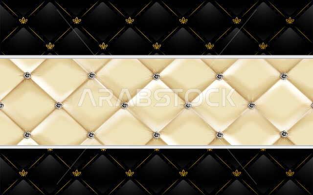 ورق جدران ثلاثي الأبعاد كلاسيكي ، تصاميم وديكورات حديثة ، نمط مربعات أبيض وبيج