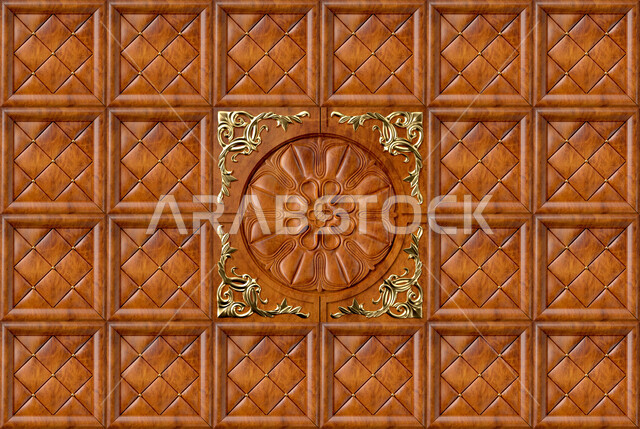 ورق جدران ثلاثي الابعاد ، سقف خشبي كلاسيكي