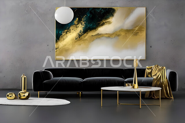 A living room with modern and attractive designs, wonderful decorations, elegant home furniture, luxurious modern designs, elegant residential apartments, tourist apartments, decorations in attractive colors