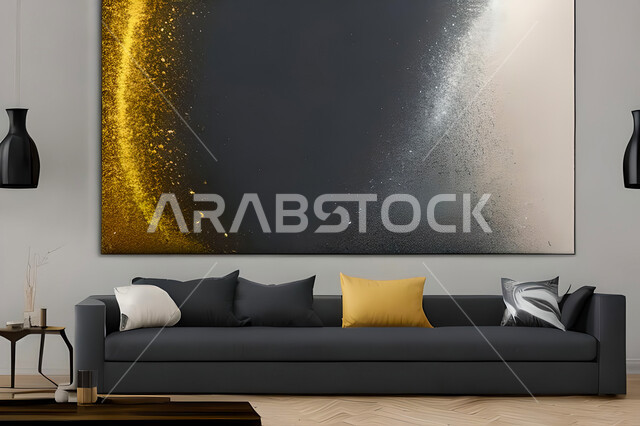 A living room with modern and attractive designs, wonderful decorations, elegant home furniture, luxurious modern designs, elegant residential apartments, tourist apartments, decorations in attractive colors