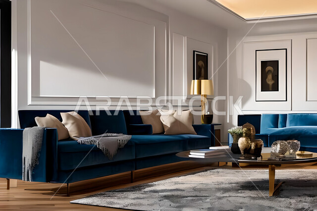 غرفة معيشة بتصاميم عصرية وجذابة، ديكورات رائعة، أثاث منزلي راقي، تصاميم عصرية فاخرة، شقق سكنية راقية، شقق سكنية سياحية، ديكورات بالوان جذابة