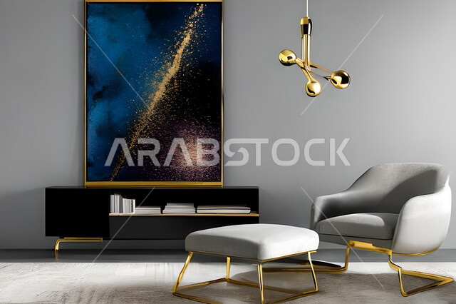 A living room with modern and attractive designs, wonderful decorations, elegant home furniture, luxurious modern designs, elegant residential apartments, tourist apartments, decorations in attractive colors