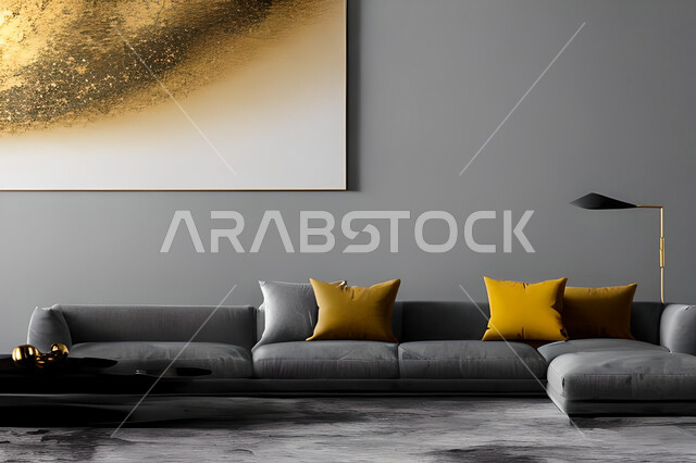 A living room with modern and attractive designs, wonderful decorations, elegant home furniture, luxurious modern designs, elegant residential apartments, tourist apartments, decorations in attractive colors