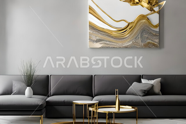 A living room with modern and attractive designs, wonderful decorations, elegant home furniture, luxurious modern designs, elegant residential apartments, tourist apartments, decorations in attractive colors