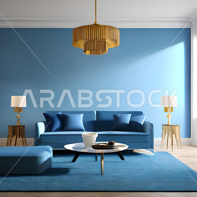 A living room with modern and attractive designs, wonderful decorations, elegant home furniture, luxurious modern designs, elegant residential apartments, tourist apartments, decorations in attractive colors