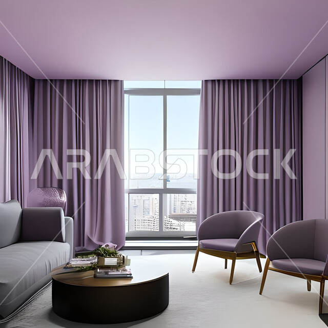 A living room with modern and attractive designs, wonderful decorations, elegant home furniture, luxurious modern designs, elegant residential apartments, tourist apartments, decorations in attractive colors