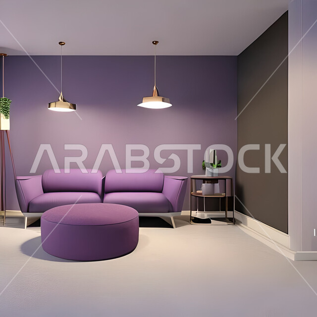 A living room with modern and attractive designs, wonderful decorations, elegant home furniture, luxurious modern designs, elegant residential apartments, tourist apartments, decorations in attractive colors