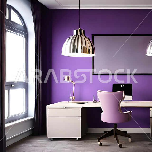 غرفة مكتبية بتصاميم عصرية وجذابة، ديكورات رائعة، أثاث مكتبي راقي، تصاميم عصرية فاخرة، شقق سكنية راقية، ديكورات بالوان جذابة