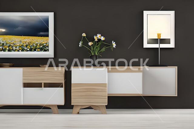 غرفة بتصاميم عصرية وجذابة، ديكورات رائعة، أثاث منزلي راقي، تصاميم عصرية فاخرة، شقق سكنية راقية، براويز صور جدارية