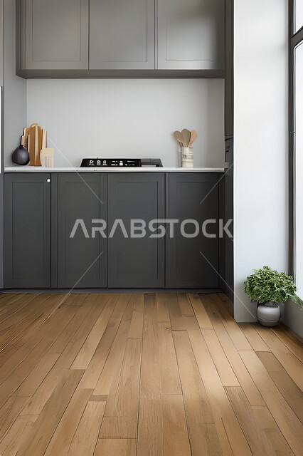 تصميم داخلي لمطبخ داخل شقة سكنية ، تصاميم وديكورات داخلية ، تصميم معماري هندسي حديث ، شقق سكنية بتصاميم عصرية