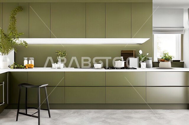 تصميم داخلي لمطبخ عصري حديث ، ديكورات داخلية ، تصميم معماري هندسي حديث ، فلل سكنية بتصاميم عصرية راقيه