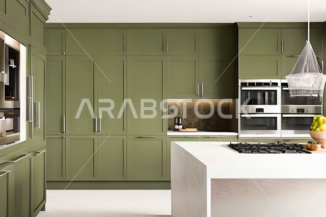 تصميم داخلي لمطبخ عصري حديث ، ديكورات داخلية ، تصميم معماري هندسي حديث ، فلل سكنية بتصاميم عصرية راقيه