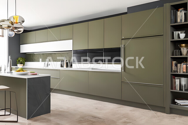 تصميم داخلي لمطبخ عصري حديث ، ديكورات داخلية ، تصميم معماري هندسي حديث ، فلل سكنية بتصاميم عصرية راقيه