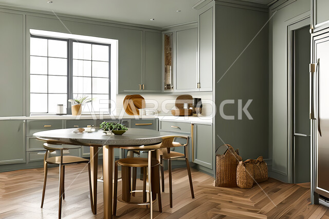 Interior design for a modern modern kitchen, interior decorations, modern engineering architectural design, residential villas with sophisticated modern designs