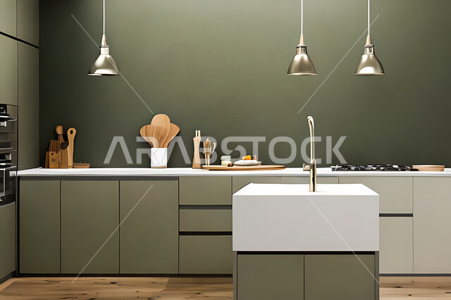 تصميم داخلي لمطبخ عصري حديث ، ديكورات داخلية ، تصميم معماري هندسي حديث ، فلل سكنية بتصاميم عصرية راقيه