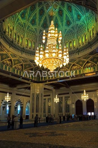 Prayer Carpet in Prayer Hall in Sultan Qaboos Grand Mosque Second ...
