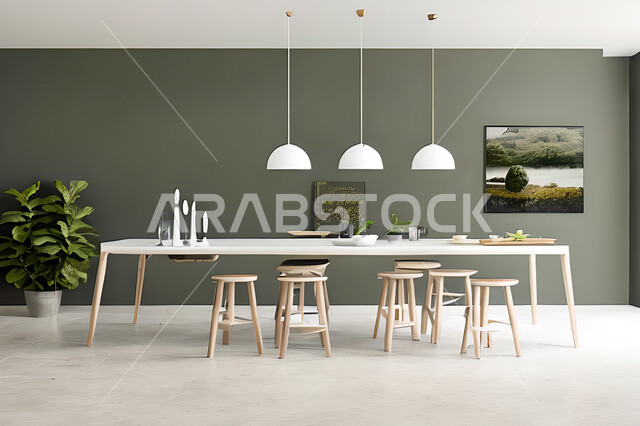 تصميم داخلي لمطبخ عصري حديث ، ديكورات داخلية ، تصميم معماري هندسي حديث ، فلل سكنية بتصاميم عصرية راقيه