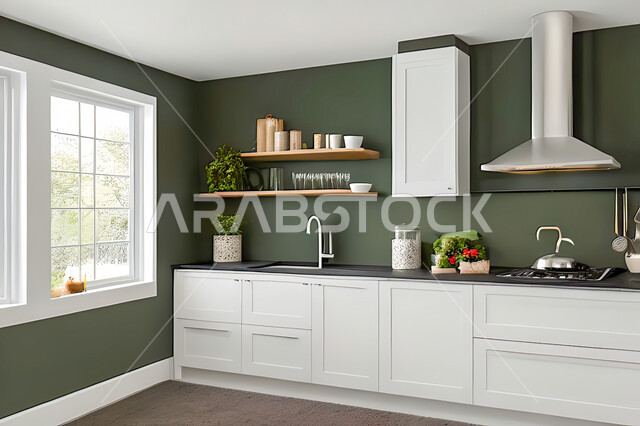 تصميم داخلي لمطبخ عصري حديث ، ديكورات داخلية ، تصميم معماري هندسي حديث ، فلل سكنية بتصاميم عصرية راقيه