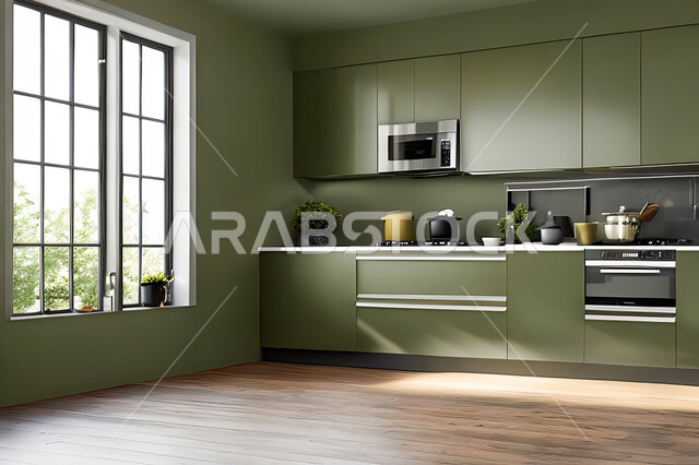 Interior design for a modern modern kitchen, interior decorations, modern engineering architectural design, residential villas with sophisticated modern designs