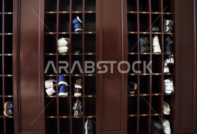 shoe rack sultan qaboos grand mosque muscat oman middle east - Photo