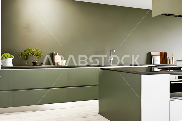 تصميم داخلي لمطبخ عصري حديث ، ديكورات داخلية ، تصميم معماري هندسي حديث ، فلل سكنية بتصاميم عصرية راقيه