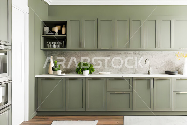 Interior design for a modern modern kitchen, interior decorations, modern engineering architectural design, residential villas with sophisticated modern designs