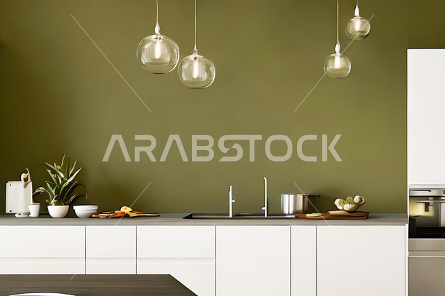 تصميم داخلي لمطبخ عصري حديث ، ديكورات داخلية ، تصميم معماري هندسي حديث ، فلل سكنية بتصاميم عصرية راقيه