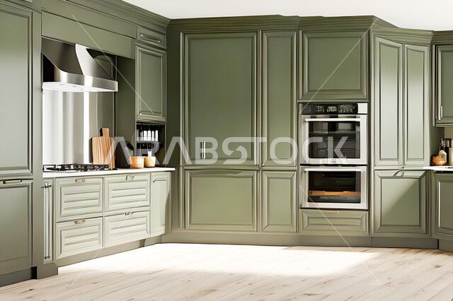 تصميم داخلي لمطبخ عصري حديث ، ديكورات داخلية ، تصميم معماري هندسي حديث ، فلل سكنية بتصاميم عصرية راقيه