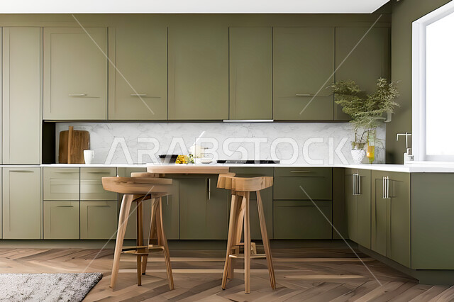 Interior design for a modern modern kitchen, interior decorations, modern engineering architectural design, residential villas with sophisticated modern designs