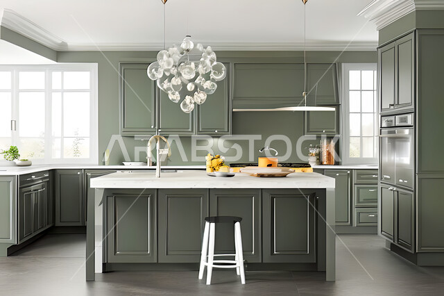 تصميم داخلي لمطبخ عصري حديث ، ديكورات داخلية ، تصميم معماري هندسي حديث ، فلل سكنية بتصاميم عصرية راقيه