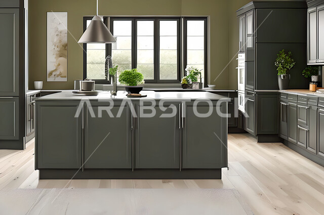 تصميم داخلي لمطبخ عصري حديث ، ديكورات داخلية ، تصميم معماري هندسي حديث ، فلل سكنية بتصاميم عصرية راقيه