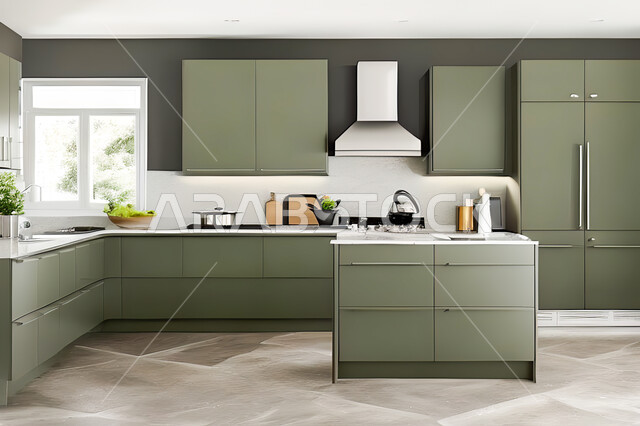 تصميم داخلي لمطبخ عصري حديث ، ديكورات داخلية ، تصميم معماري هندسي حديث ، فلل سكنية بتصاميم عصرية راقيه