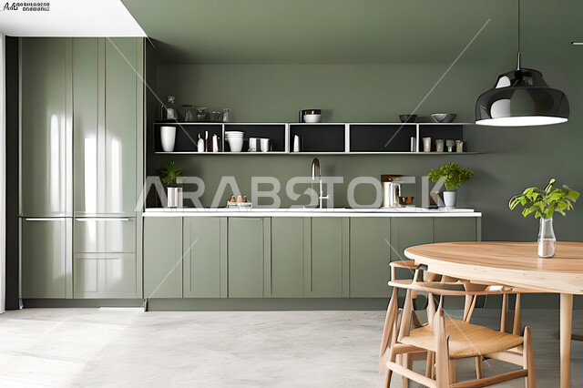 Interior design for a modern modern kitchen, interior decorations, modern engineering architectural design, residential villas with sophisticated modern designs