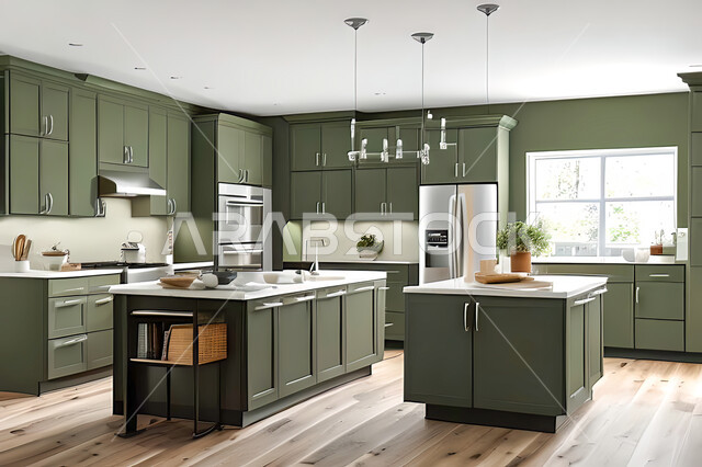 Interior design for a modern modern kitchen, interior decorations, modern engineering architectural design, residential villas with sophisticated modern designs