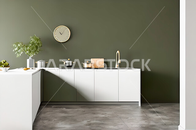 Interior design for a modern modern kitchen, interior decorations, modern engineering architectural design, residential villas with sophisticated modern designs