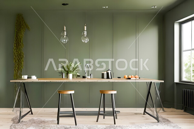 Interior design for a modern modern kitchen, interior decorations, modern engineering architectural design, residential villas with sophisticated modern designs