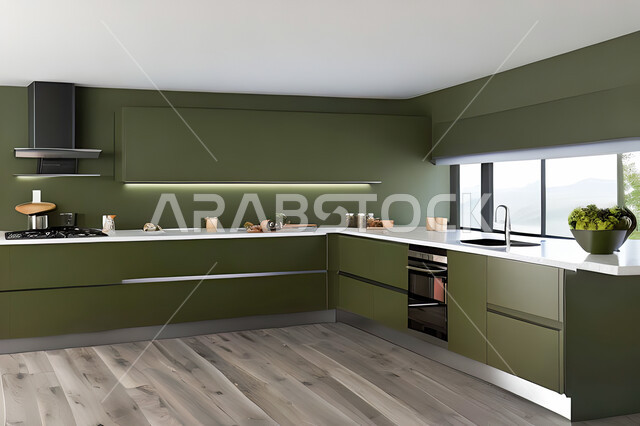 تصميم داخلي لمطبخ عصري حديث ، ديكورات داخلية ، تصميم معماري هندسي حديث ، فلل سكنية بتصاميم عصرية راقيه