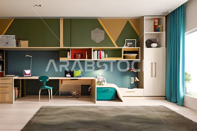 Bedroom with a modern modern design, interior decorations, luxurious home furniture, elegant modern designs, apartments and villas, luxury hotels and resorts