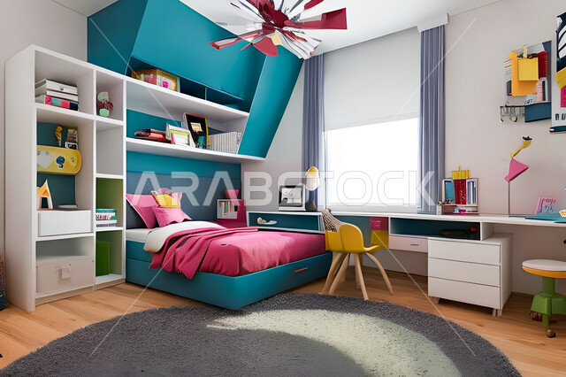 Bedroom with a modern modern design, interior decorations, luxurious home furniture, elegant modern designs, apartments and villas, luxury hotels and resorts