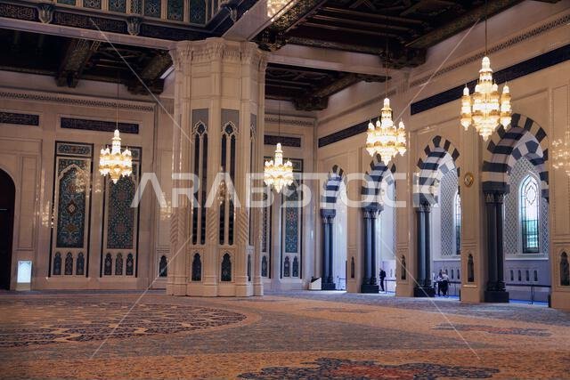 prayer hall sultan qaboos grand mosque muscat oman middle east - Photo