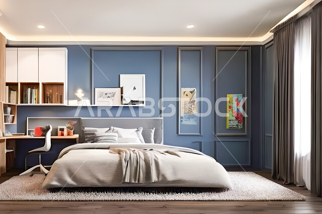 غرفة نوم بتصميم عصري حديث ، ديكورات داخليه ، أثاث منزلي فاخر، تصاميم عصرية  راقيه، شقق وفلل سكنية ، فنادق ومنتجعات فاخرة