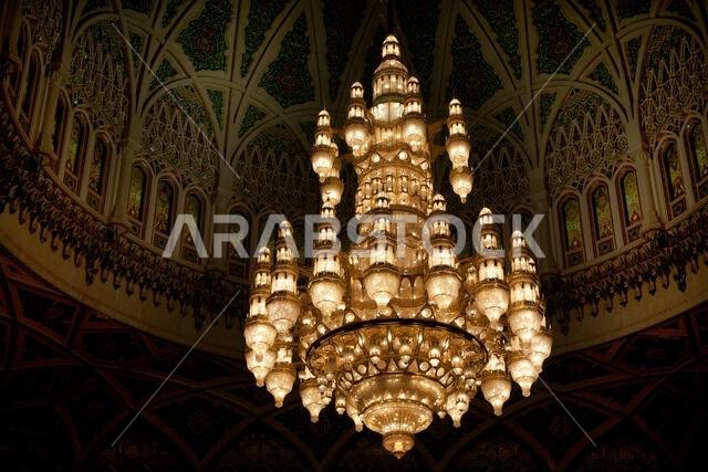 prayer hall sultan qaboos grand mosque muscat oman middle east - Photo