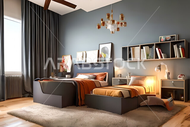 غرفة نوم بتصميم عصري حديث ، ديكورات داخليه ، أثاث منزلي فاخر، تصاميم عصرية  راقيه، شقق وفلل سكنية ، فنادق ومنتجعات فاخرة