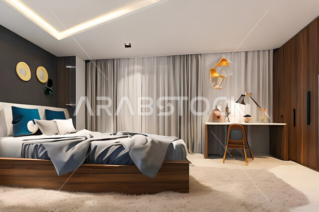 غرفة نوم بتصميم عصري حديث ، ديكورات داخليه ، أثاث منزلي فاخر، تصاميم عصرية  راقيه، شقق وفلل سكنية ، فنادق ومنتجعات فاخرة