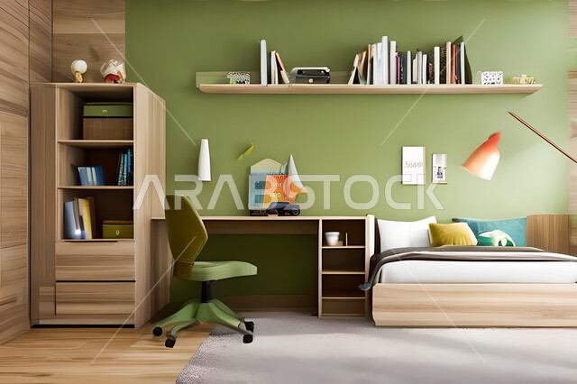 Bedroom with a modern modern design, interior decorations, luxurious home furniture, elegant modern designs, apartments and villas, luxury hotels and resorts