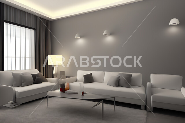 Living room with modern modern designs, interior decorations, living room, elegant home furniture, luxurious modern designs, apartments and villas, luxury hotels and resorts