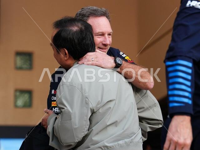 Christian and Geri Horner before the Bahrain Grand Prix at the Bahrain ...